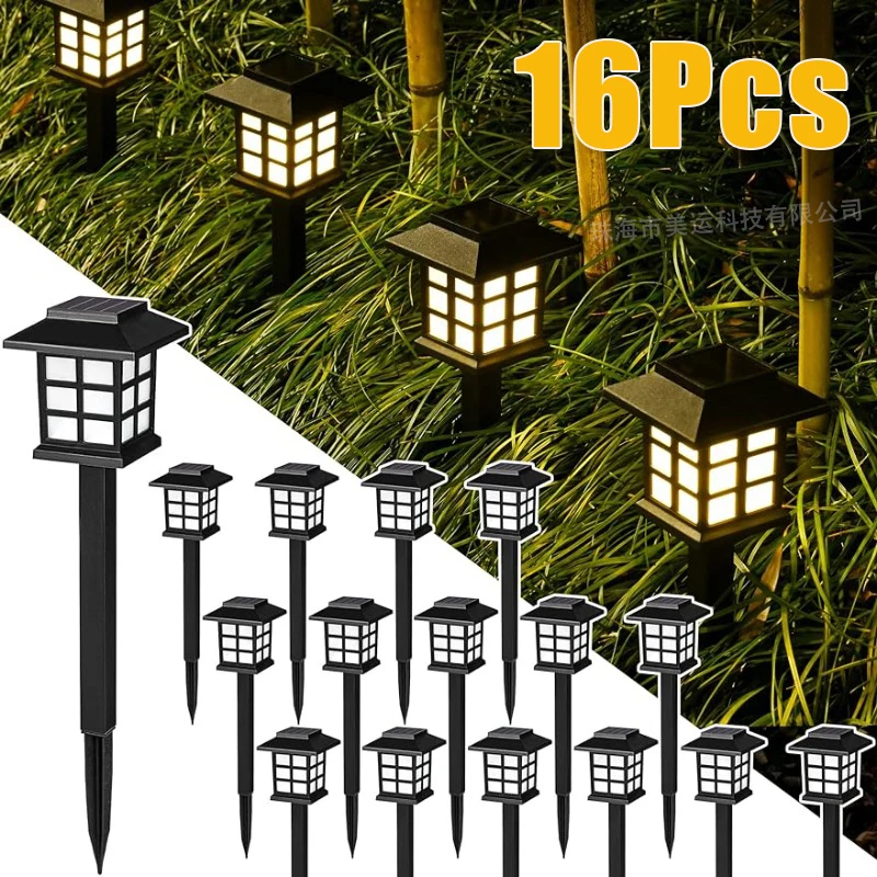 16Pcs Solar Outdoors Lights LED Waterproof Walkway Lamp New Maintain Lighting For Your Garden Landscape Path Yard Patio Driveway