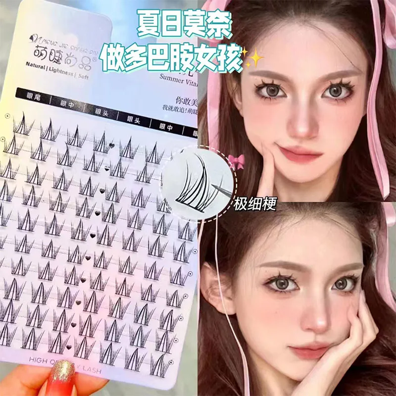 

Fishtail A-type Manga Fake Eyelashes 11-13mm Individual Lashes Extension Naturally Heat Bonded Cluster Lashes Handmade Eyelashes