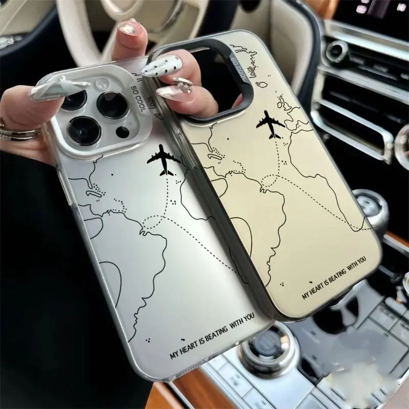 Airplane Route Design Protective Phone Cover
