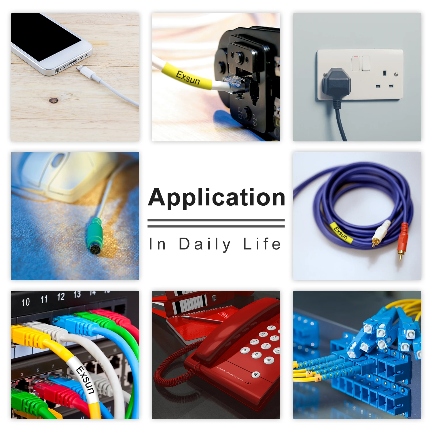 Tubature,Termoretraibile,Giallo,9MM,Nastro Lunghezza 1.5M