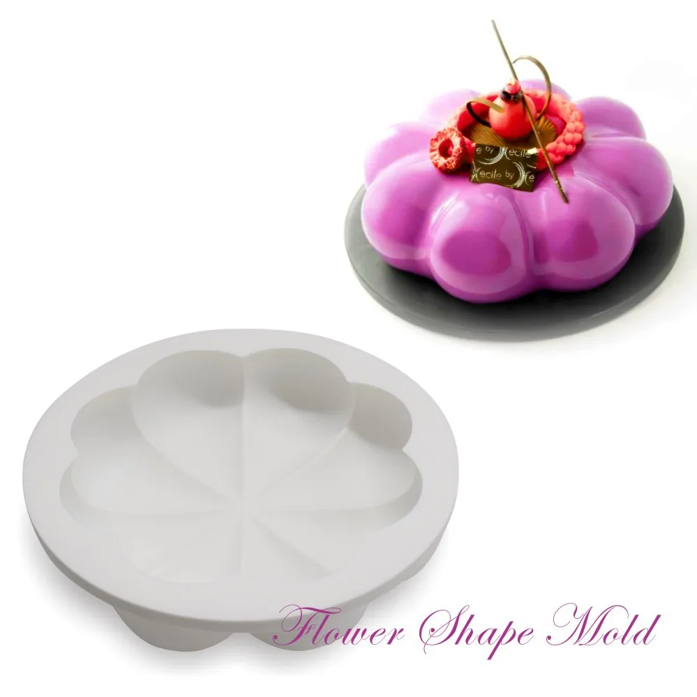 Round Corrugated Big Flower Mousse Cake Mold Taiji Design Silicone Mold for DIY Chocola... - SKU RCMM1913 - UGI Packaging