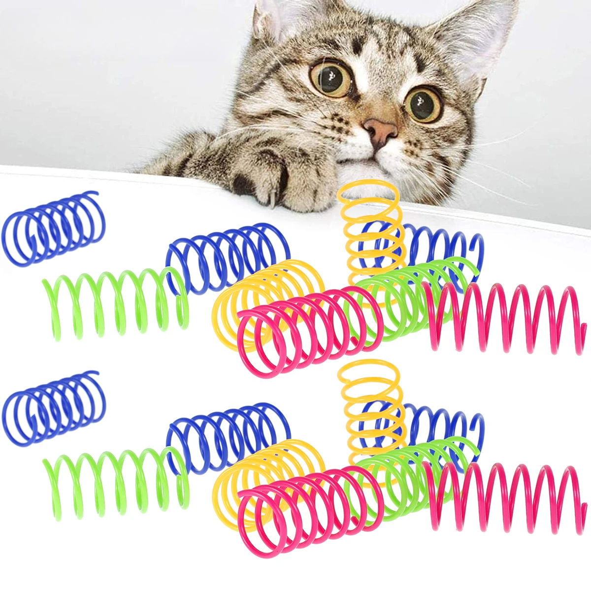 4-200 Pcs Cat Spring Toys Colorful Cat Coil Toy Kitten Coil Spiral Springs Cat Toys Interactive Durable Heavy Gauge Spring Tools 4-200 Pcs Cat Spring Toys Colorful Cat Coil Toy Kitten Coil Spiral Springs Cat Toys Interactive Durable Heavy Gauge Spring Tools