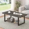 Rustic Coffee Table, Wood and Metal Simple Industrial Modern Center Table, Wooden Farmhouse Cocktail Table for Living Room 1