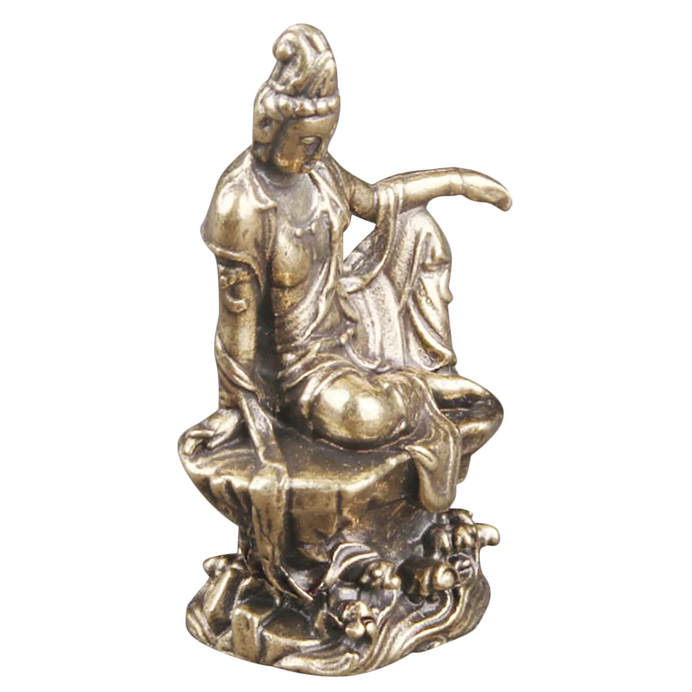 

Brass Avalokitesvara Statue Avalokitesvara Ornament Home Office Table Quan Yin Vintage Vintage Decoration