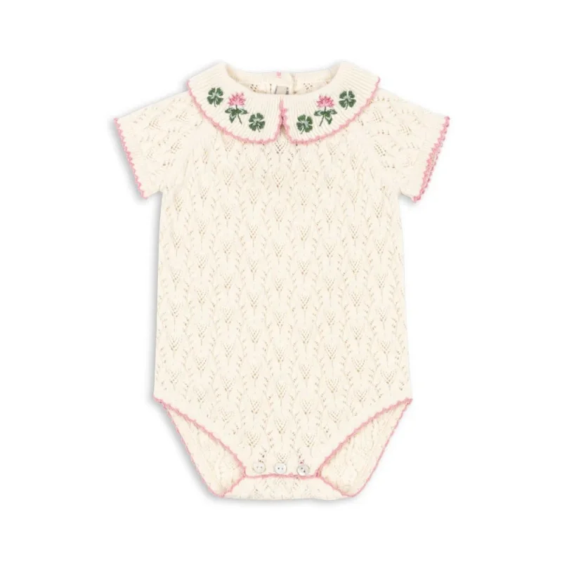 재고 있음 봄/여름 신상품 KS 아동용 2026 스웨터 레이스 칼라 니트 자수 속이 비치는 가디건 하이