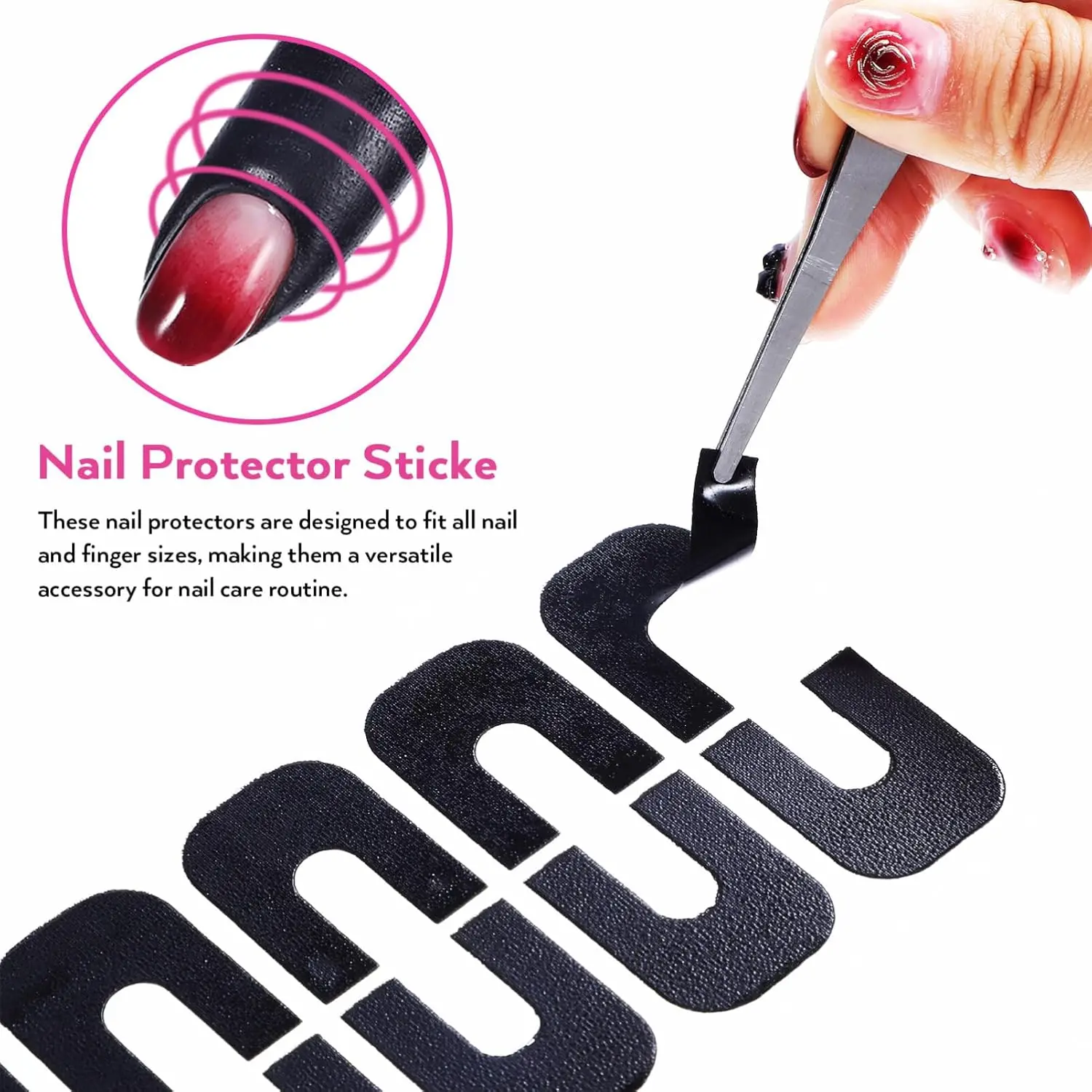 U-Shaped Nail Protector Stickers Disposable Nail Polish Anti-Overflow Stickers 50pcs For Gel Polish Fingers
