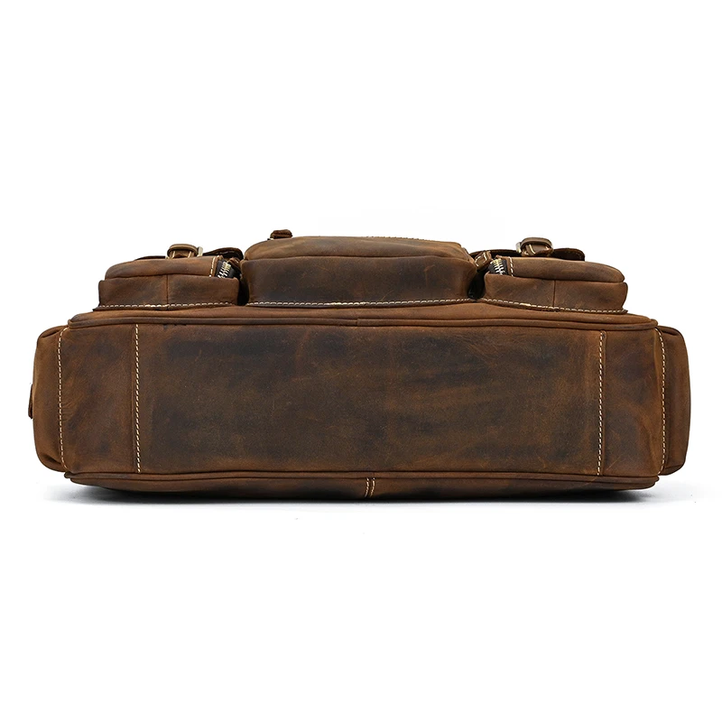 Distressed Large Leather Lenovo Mens Messenger Laptop Bag Briefcase