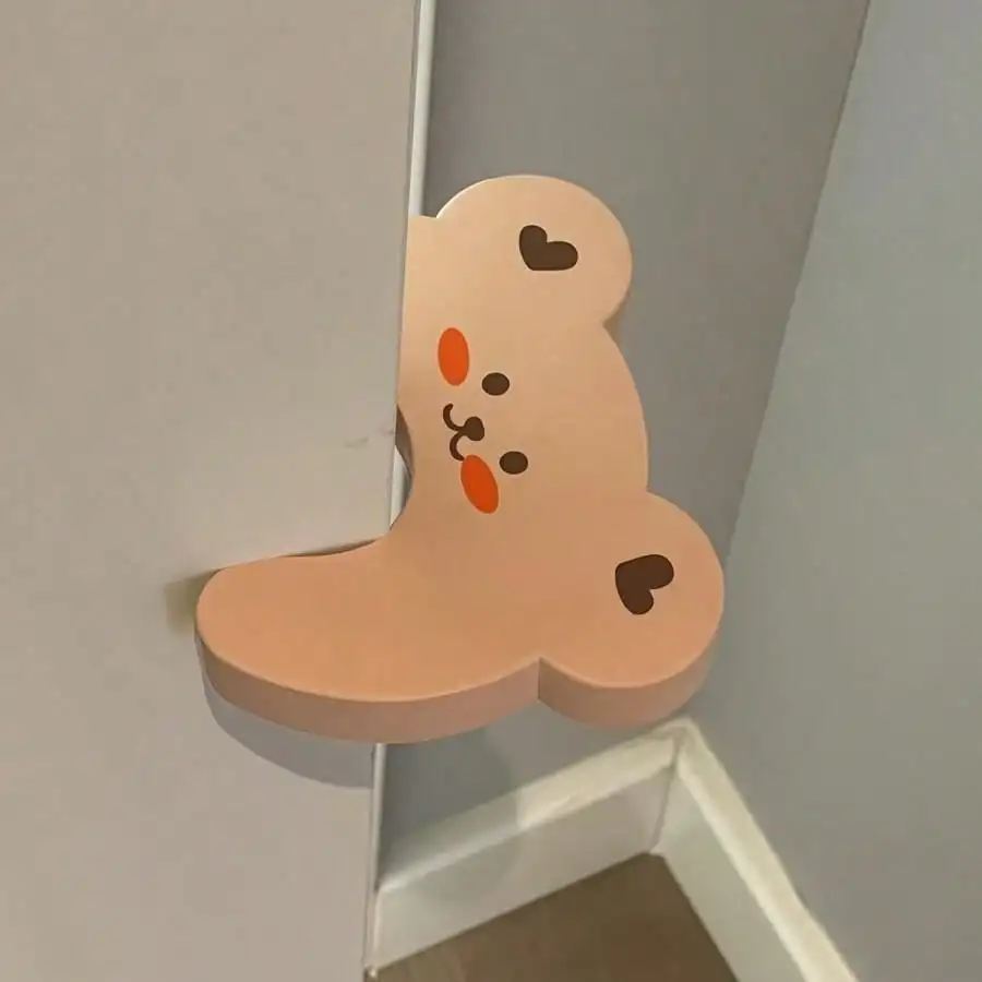 ins bear door handle anti-collision children's room anti-pinch safety door stop bedroom closing artifact door anti collision protector