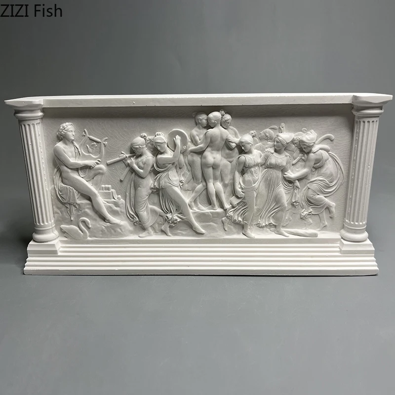 Dancing Muse Stereoscopic Printmaking Figures Relief Plaster Statue Desk Decoration Characters Sculpture Room Aesthetic Decor