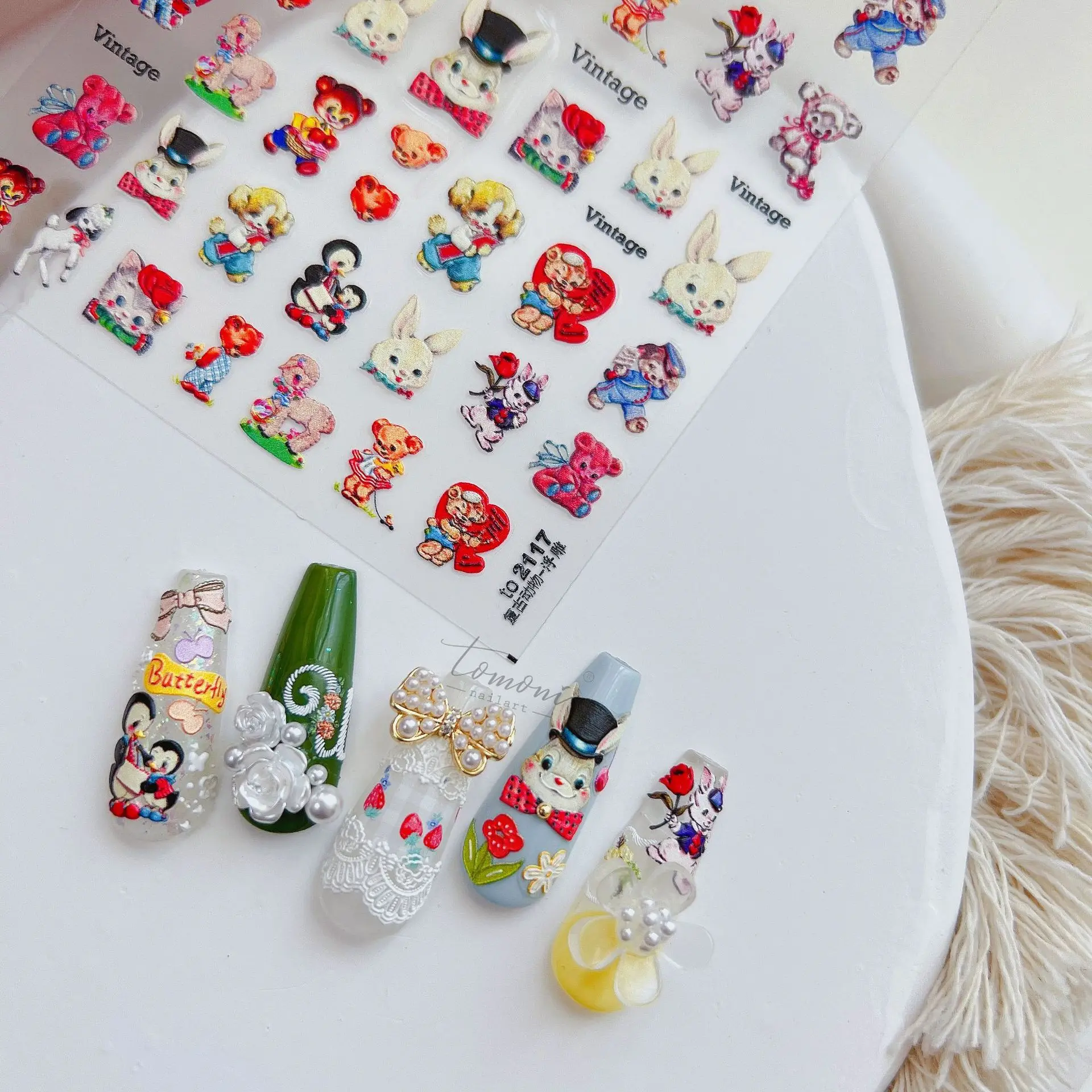 

Темный черный стикер для ногтей 5D винтажный переводной слайдер с животными для самоклеящейся бумаги тату дизайн ногтей