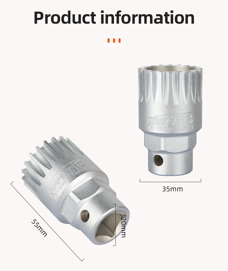 Description Picture 4 of itemSUPER B TB-1065 Bicycle Bottom Bracket Tool MTB Road Bike Cartridge B.B. Tool Use With 24 mm Wrench 1/2" Dr. Ratchet Wrench