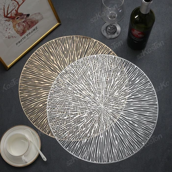 Tovaglietta rotonda in PVC a forma di fuochi d'artificio Tovagliette vuote Tappetino sottobicchiere Resistente al calore Lavabile Tappetino antiscivolo impermeabile Decorazione della casa 1