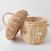 Handmade Rattan Mushroom Shaped Storage Basket Children Woven Bags Cute Outdoor Vacation Picnic Baskets  Handbag Christmas Gift 5