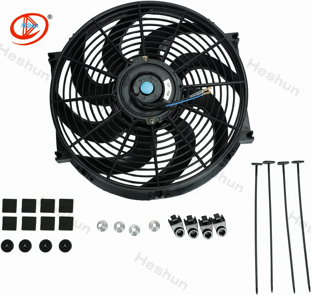Slim Fan Push Pull High Performance Electric Radiator Cooling Fans 8/10/12/14/16 Inch 12V 80W 2100RPM Mount Kit Unversal electric fan