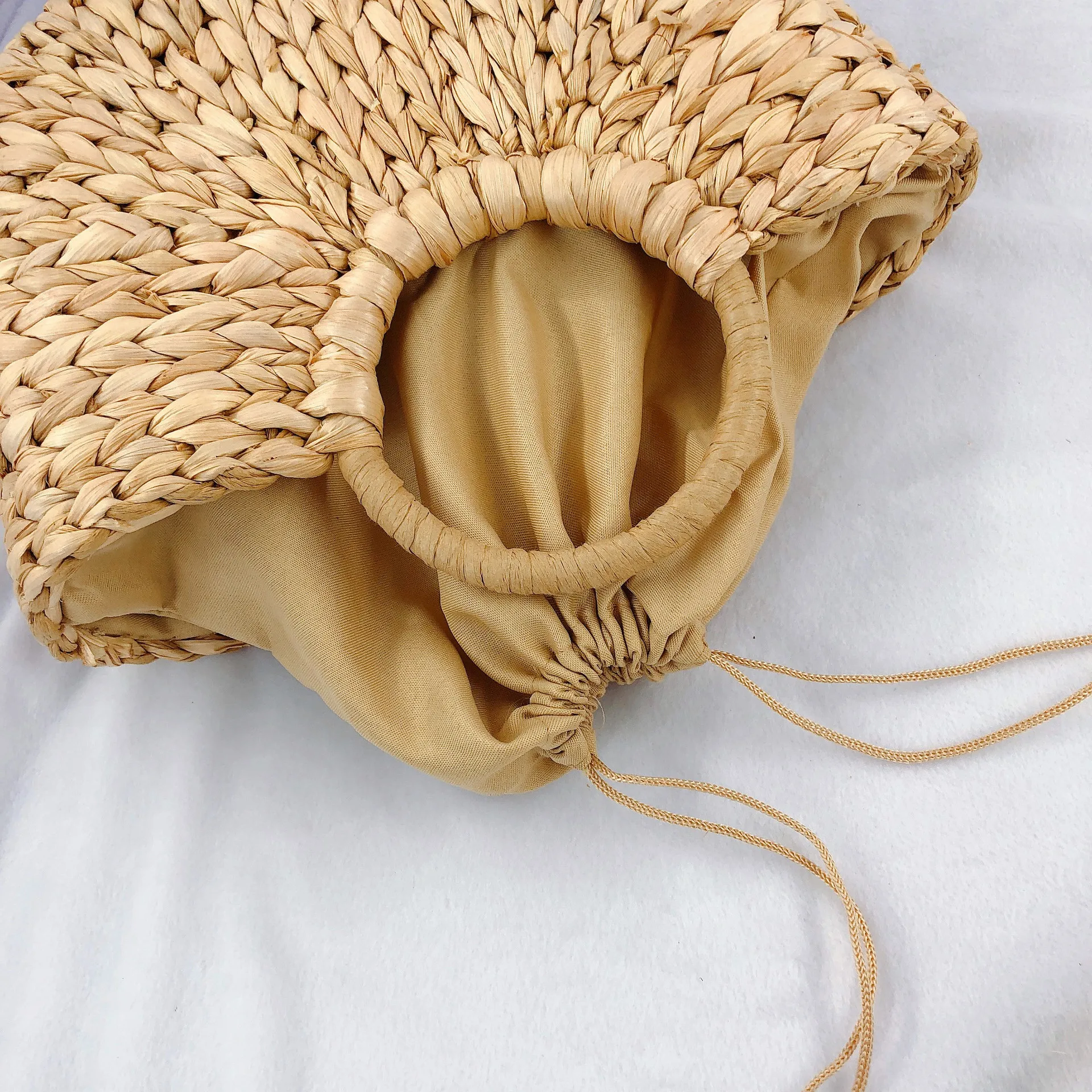 Summer Handmade Bags for Women Beach Weaving Ladies Straw Bag Wrapped Beach Bag Moon shaped Top Handle Handbags Totes