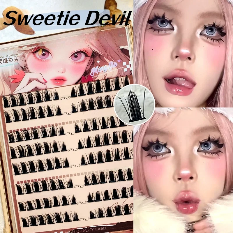 

Little Devil False Eyelashes Manga Lashes Reusable Natural Thick Fluffy Soft Single Individual Cluster Eye Extension Beauty Tool