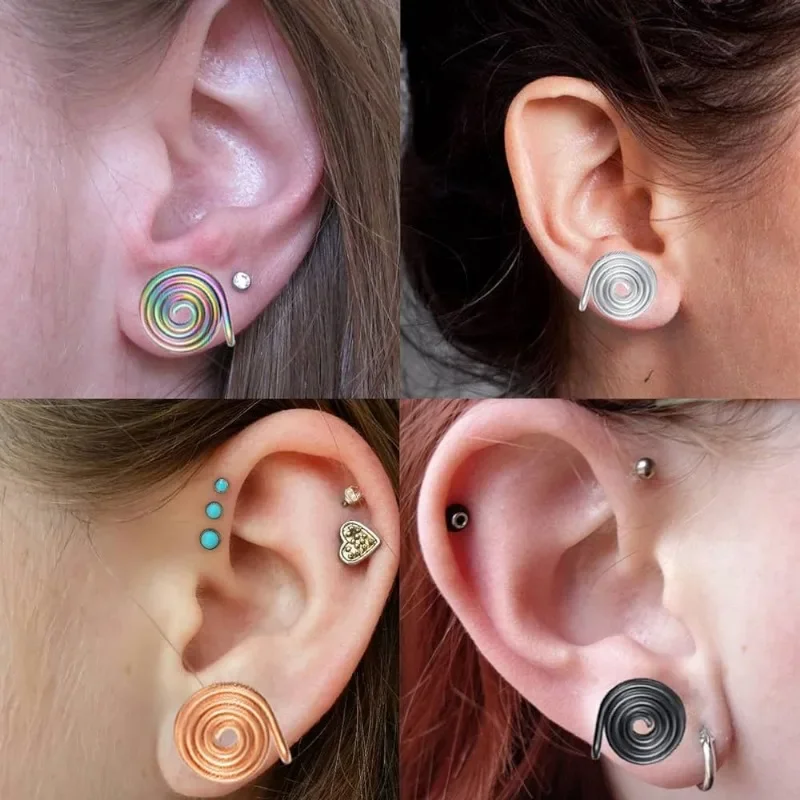 for Swelling Pressure Earrings Non Piercing Earrings Stainless Steel Keloid Pressure Earrings Black Color Jewelry Accessories 2