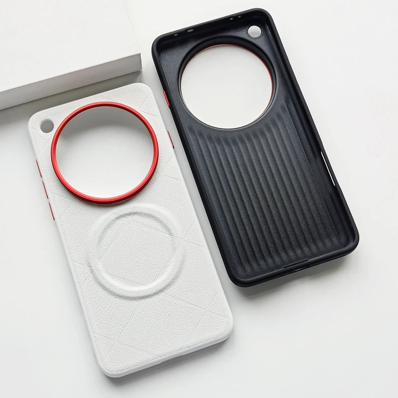 Luxurious Magnetic Embossed PU Leather Non-Slip Phone Case with Metal Camera Frame