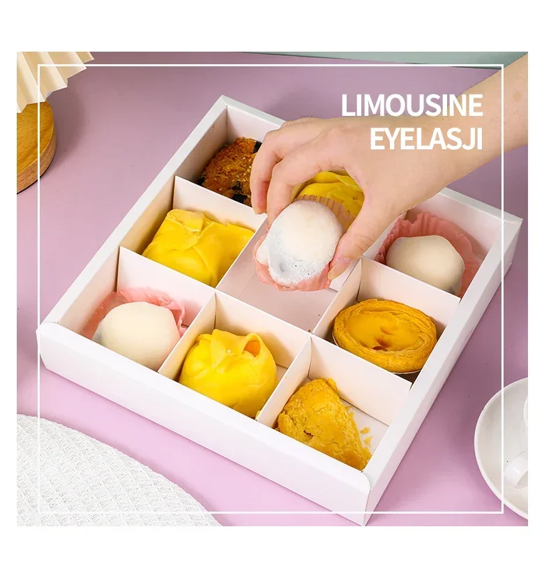 Why 87+ Bakeries Chose This: 10pcs Dessert Grid Boxes with 92% Transparency PET Lids – ... - SKU TDGB1220 - UGI Packaging