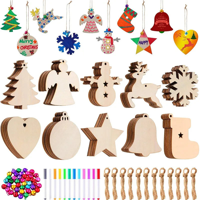 100pcs Wooden Snowflakes Unfinished Wood Ornaments Cutouts Christmas Wood  Snowflake Christmas Craft Embellishment for Christmas - AliExpress