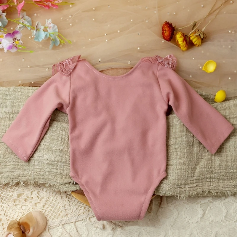 Baby Photo Clothing Lovely Princess Lace Jumpsuit Long Sleeve Romper Newborns Shower Party Elegant One-piece Photo Props A2UB - 3