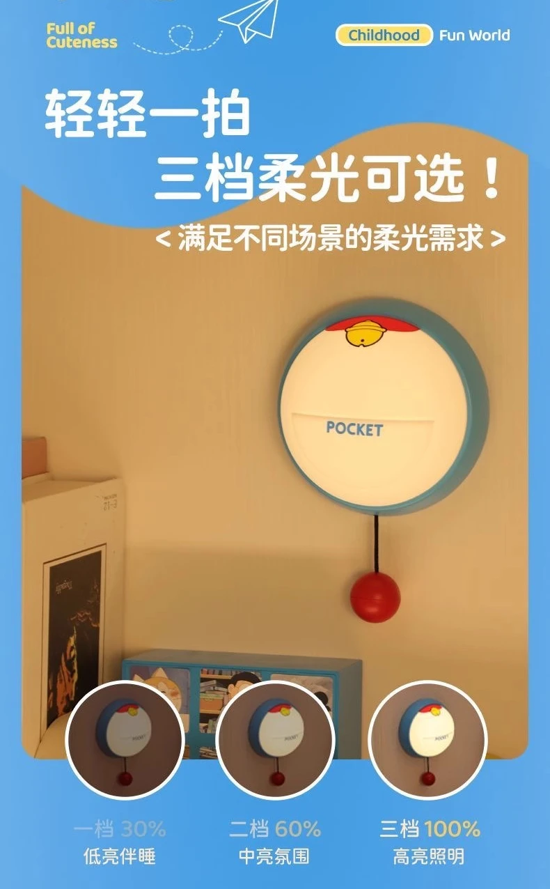 Doraemon Silicone Night Light – Cute Cartoon Bedside Lamp Gift