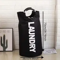 Versatile Foldable Waterproof Laundry Basket (Black)