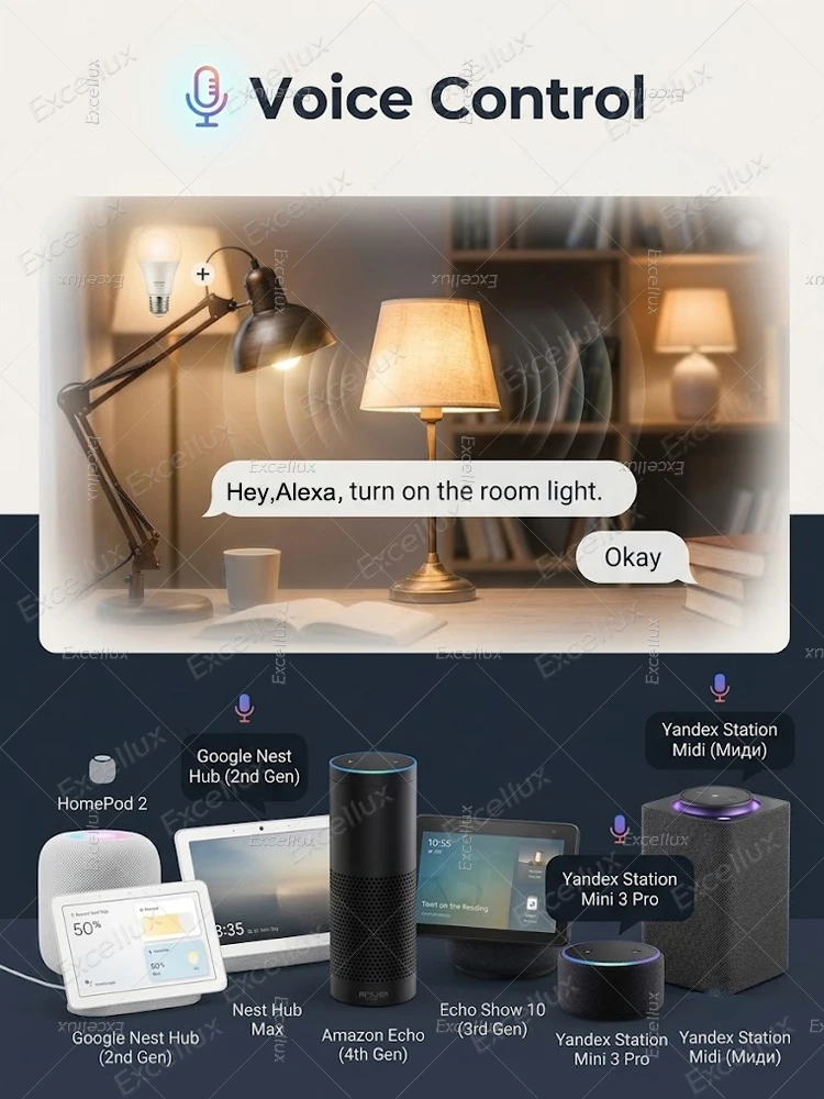 Smart LED Bulb with WiFi Control and RGBCW Dimmable Lighting