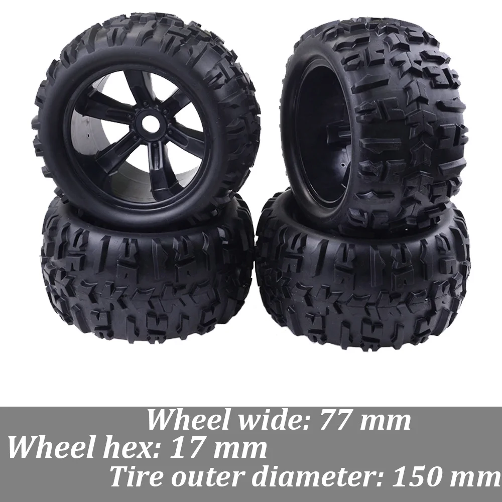 Zd Racing 2 Pz 4 Pz 1/8 Scala 17Mm Esagonale Rc Pneumatici E Ruote Per Camion Set Incollato Per Traxxas Maxx Tmaxx E-Revo Revo 3.3, Jlb Cheetah M