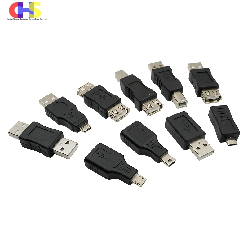 (1-10 ชิ้น) ตัวแปลง USB 2.0 คอนเนคเตอร์ Type A Male ถึง A Female/B Male/Mini/Micro USB สำหรับเครื่องพิมพ์/ชาร์จโทรศัพท์/ซิงค์ข้อมูล 1