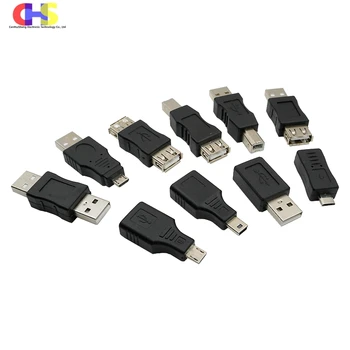 (1-10 ชิ้น) ตัวแปลง USB 2.0 คอนเนคเตอร์ Type A Male ถึง A Female/B Male/Mini/Micro USB สำหรับเครื่องพิมพ์/ชาร์จโทรศัพท์/ซิงค์ข้อมูล 1