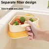 Triangles Suction Cup Sink Corner Rack - Detachable Trash Catcher & Food Waste Drainer, Space-Saving Kitchen Organizer 4