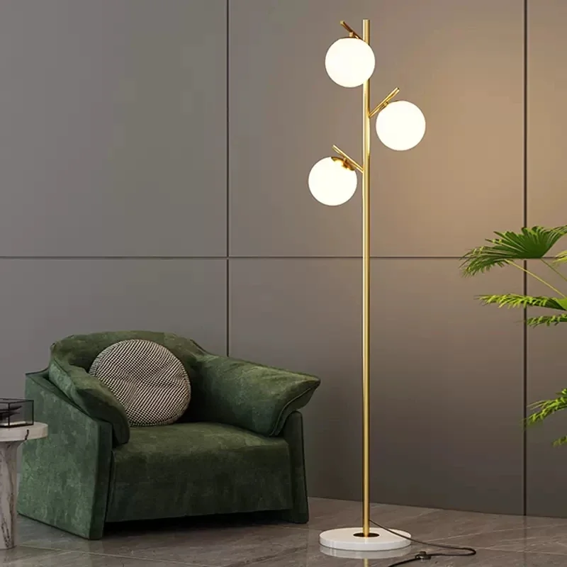 

Modern Creative Lights Glass Ball LED Floor Lamps Living Room Bedroom Bedside Sofa Standing Lamp Indoor Lighting Floor Light