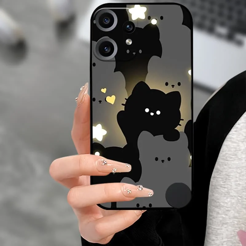 Premium Soft TPU Silicone Back Cover with Camera Protector - Black Bumper Case