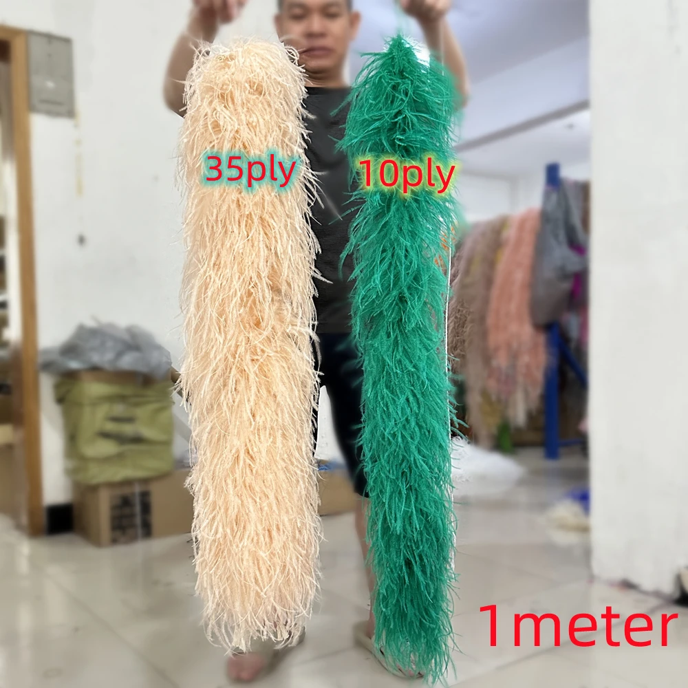 화려한 타조 깃털 보아 트림, 푹신한 흰색 타조 깃털, 무대 볼 파티 클럽 신부 플러마 보아 숄, 1-30 플라이
