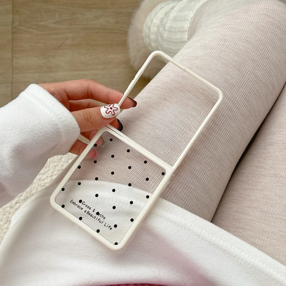 Colorful Polka Dots Transparent Shockproof Folding Phone Case