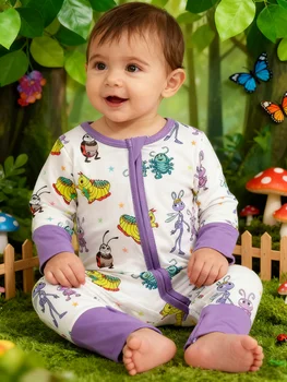 Ultra-Soft Bamboo Fibre Baby Romper | Eco-Friendly Hypoallergenic Unisex Sleepwear/Playwear | 0-24 Months 1