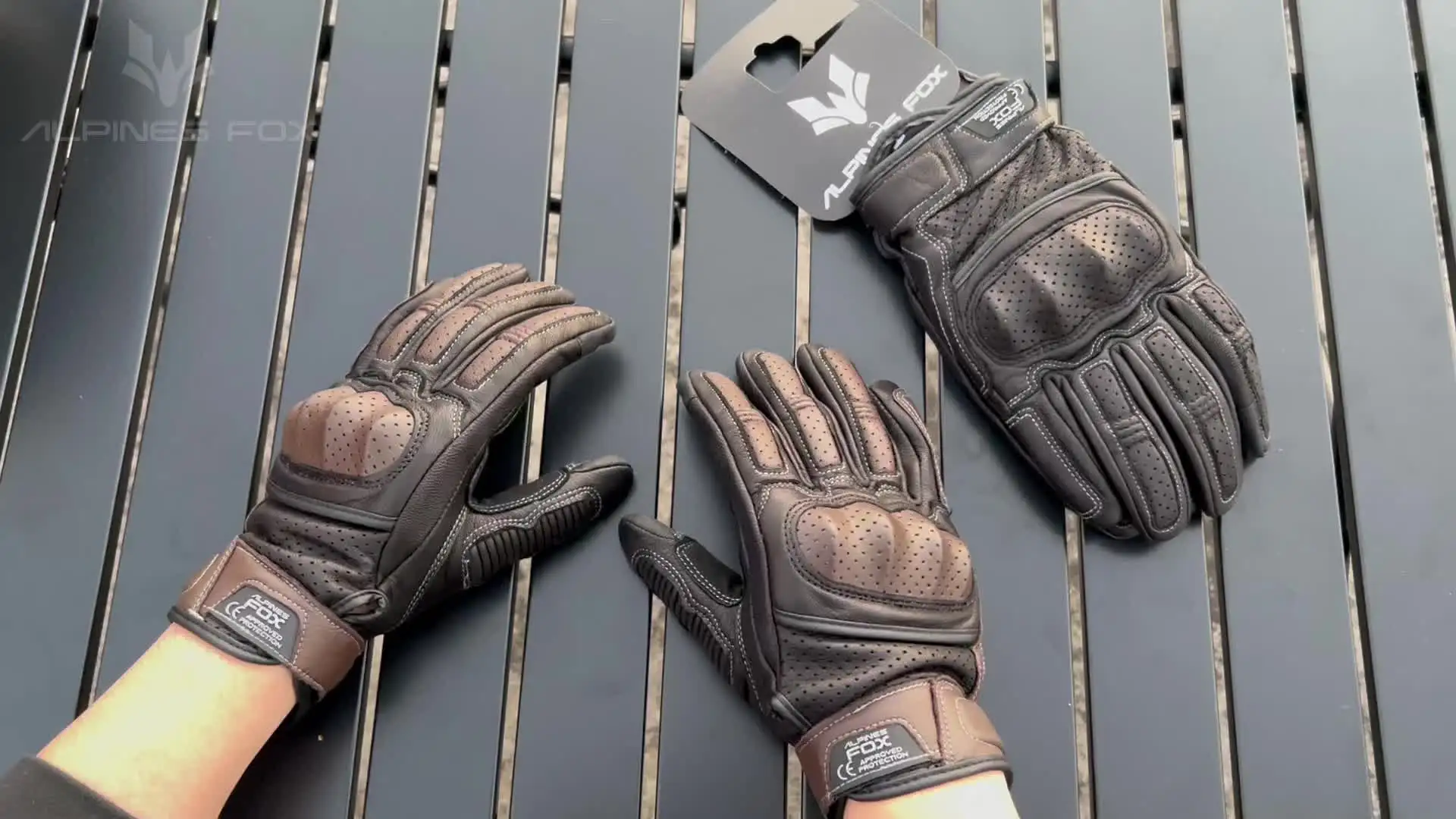 Vintage Motorcycle Leather Gloves Retro Motorcyclist Gloves Men