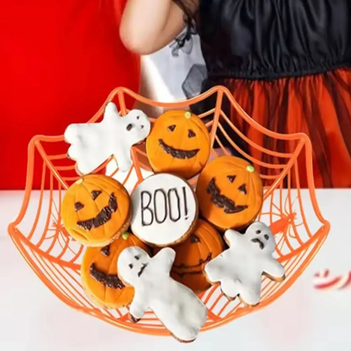 Halloween Candy Basket Spider Web Design Use for Creating Festive Atmosphere