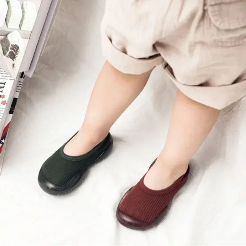 Newborn Baby Boys Girls Socks Shoes Unisex Non-slip Floor First Walkers Kids Soft Rubber Sole Infant Toddler Solid Color Shoes