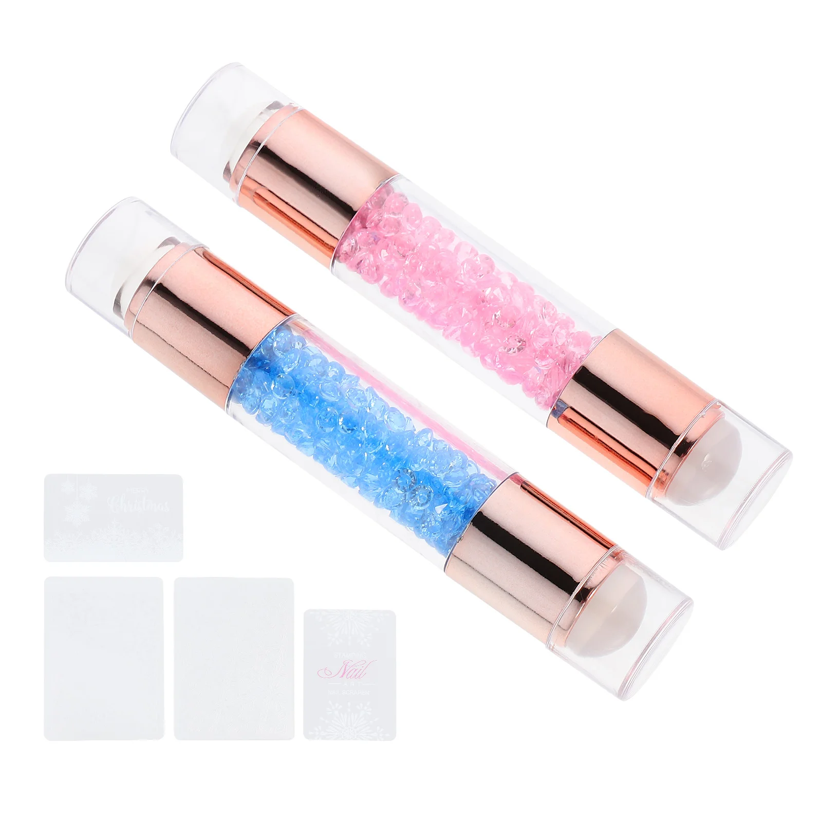 

Uonlytech French Tip Nail Tool Manicure Tools 2Pcs Silicone Nail Stamp Pen Double Ended Nail Stamper Diamond Nail Stamper