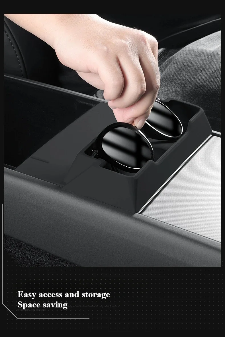 For Tesla Model Y Juniper 2025 Car Storage Box Case Glasses Holder Central Contr