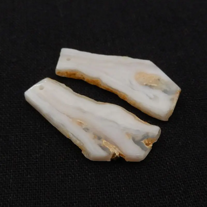 Semiprecious Natural Stone Pink Opal Gemstone Nugget Earring Bead Accessories 39x19x3mm 7g