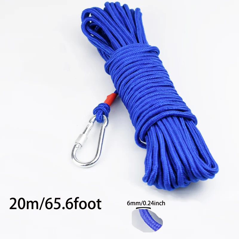 6mm x 20m Outdoor Salvage Rope Colorful Woven Rope Binding Free Clothes Hanging Umbrella Rope Core Nylon Rope paracord rope braided paracord mountaineering rope
