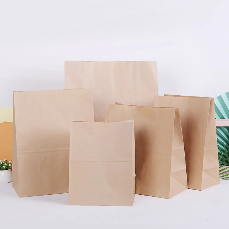 

Large Brown Kraft Paper Bags Biscuit Candy Food Cookie Bread Snack Baking Takeaway Bag Mini Dry Package friendly bag