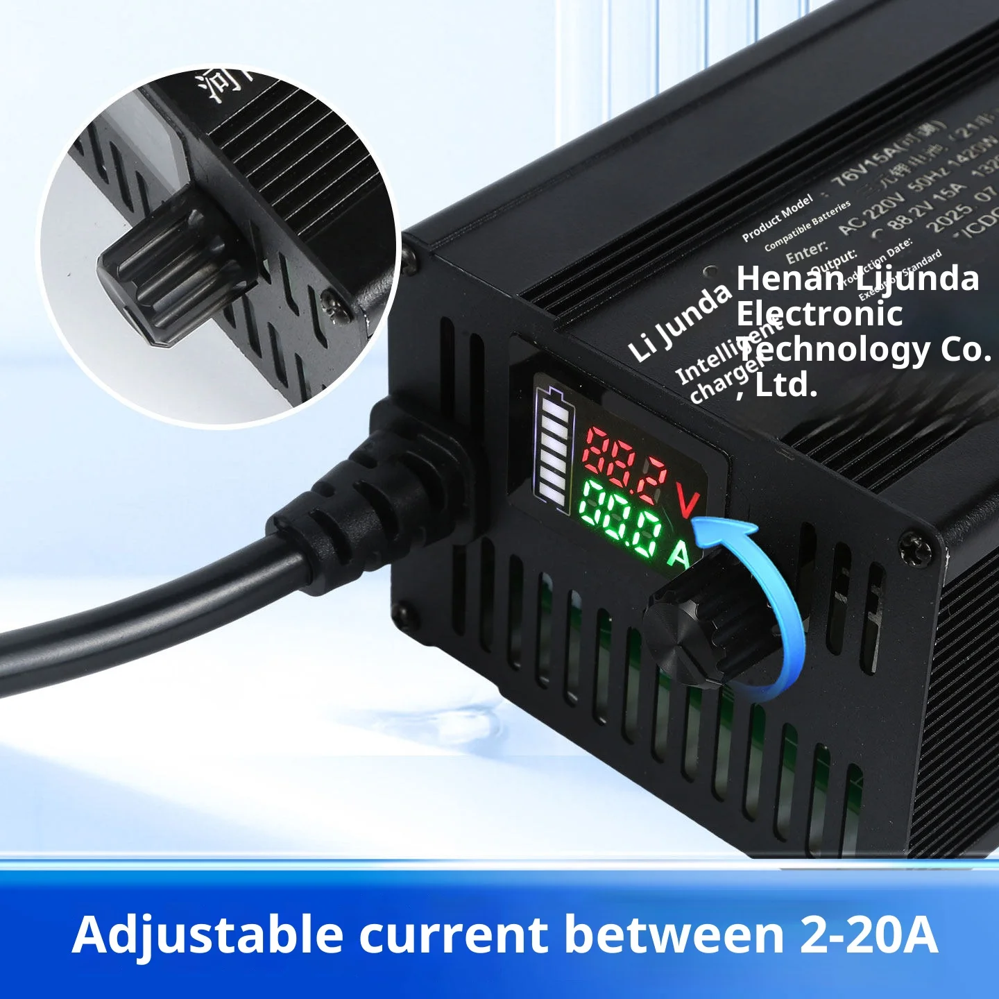 72V 20A 60V 25A 48V 15A 10A 조절식 충전기 (리튬인산철 배터리, 리튬이온 54.6V 58.4V 58.8V 67.2V 71.4V 84V 87.6V 88.2V 용)