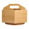 Desktop Organizer Rotatable Wood Multifunctional Art Supply Organizer Desk Storage Caddy for Classroom School Home Office Rulers 2