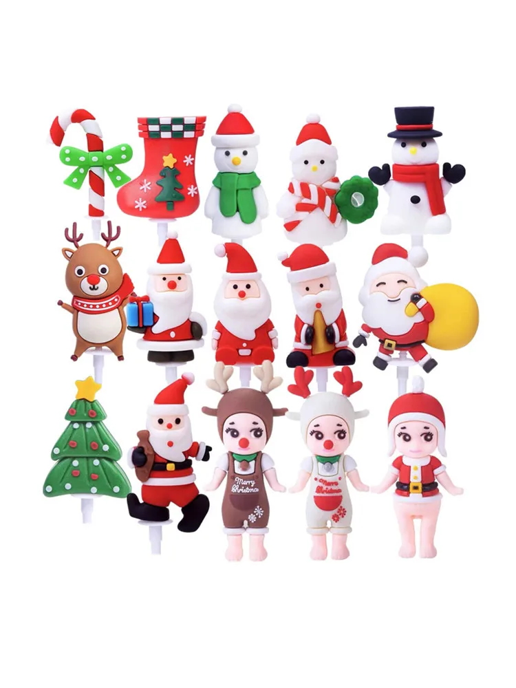 Description Picture 2 of itemNew Christmas Party Cake Topper Leaf wreath Merry Christmas Cake Toppers Dessert Decoration For Home Xmas gift Baking supplies