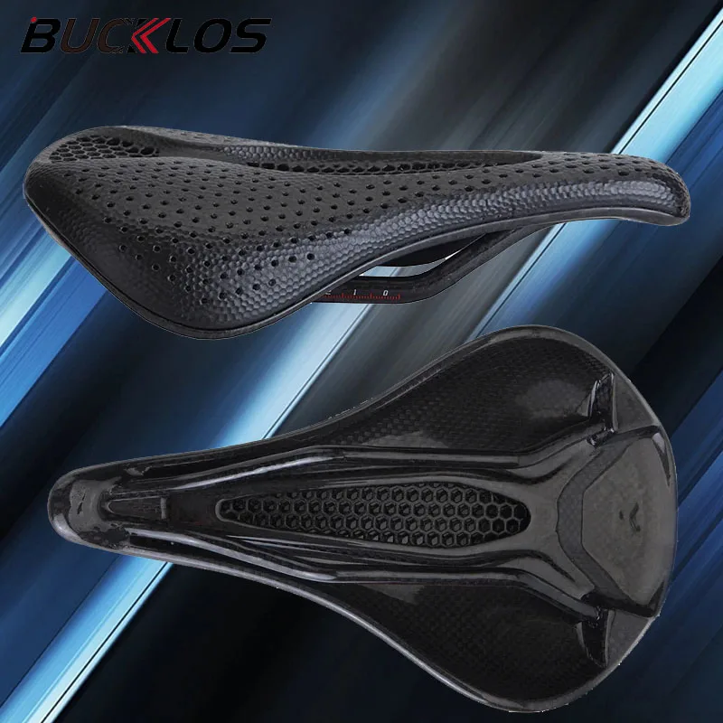 

BUCKLOS 3D Carbon Fiber Bicycle Saddle Cushion Ultralight Road Mountain Bike Seat Hollow Breathable Cycling Seats