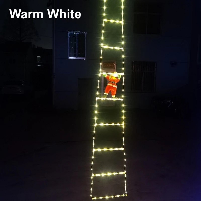 Luces LED de escalera navideñas con muñeco de Papá Noel, cadena de luces con control remoto, USB, 8 modos, decoración navideña para el hogar, la habitación y el jardín